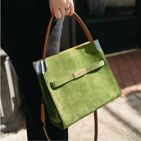 Tory Burch SMALL LEE RADZIWILL SUEDE DOUBLE BAG - Picture 2 of 15